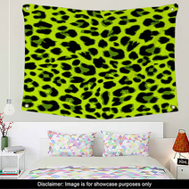 Leopard Seamless Pattern Design In Trendy Green Color, Vector Wall Art 79906905