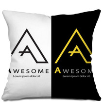 Letter A Logo Design Pillows 174192353