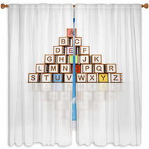Letter Blocks In Alphabetical Order Window Curtains 67730554