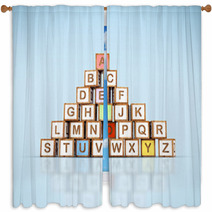 Letter Blocks In Alphabetical Order Window Curtains 67730824