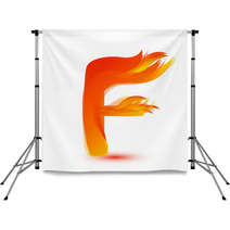 Letter F In Fire Flame Icon Vector Backdrops 172852311