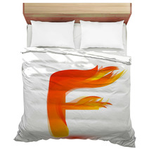 Letter F In Fire Flame Icon Vector Bedding 172852311