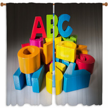 Letters A B C Made Of Wood Window Curtains 63498372