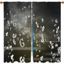 Letters And Numerals Window Curtains 67358142