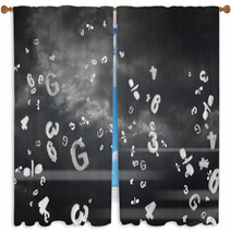 Letters And Numerals Window Curtains 67693890