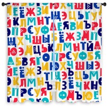 Letters Of The Russian Alphabet Window Curtains 156448883
