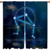 Libra Constellation And Symbol Window Curtains 38516410