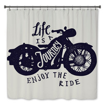 Life Is A Journey Enjoy The Ride Motorcycle Travel Print Biker Lettering Bath Decor 124666750