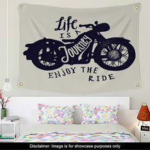 Life Is A Journey Enjoy The Ride Motorcycle Travel Print Biker Lettering Wall Art 124666750
