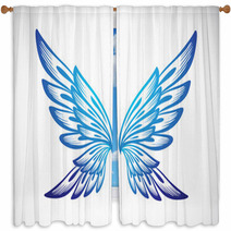 Light Blue Wing Window Curtains 29282602