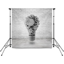 Light Bulb With Gears Backdrops 64149338