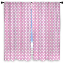 Light Pink And White Small Polka Dots Pattern Repeat Background Window Curtains 68598152