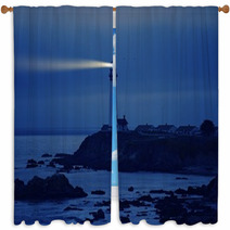 Lighthouse In California Window Curtains 55672110