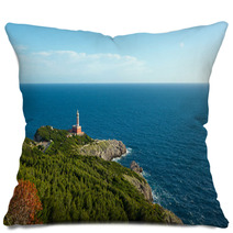 Lighthouse Of Capri Island, Italy, Europe Pillows 65853077