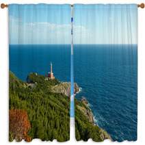 Lighthouse Of Capri Island, Italy, Europe Window Curtains 65853077