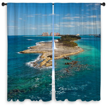 Lighthouse On Paradise Island Window Curtains 49906365