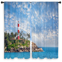 Lighthouse On The Rocks Window Curtains 59466409