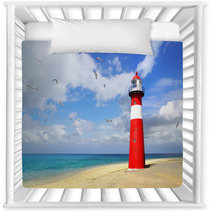 Lighthouse With Flying Seagulls. Westkapelle Nursery Decor 53003034