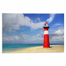Lighthouse With Flying Seagulls. Westkapelle Rugs 53003034