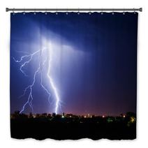 Lightning Over Small Town Bath Decor 41025428