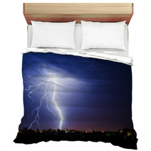 Lightning Over Small Town Bedding 41025428