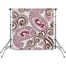 Lilac Brown Paisley Decorated Wavy Curls Backdrops 61271299