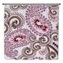 Lilac Brown Paisley Decorated Wavy Curls Bath Decor 61271299