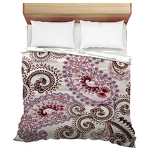 Lilac Brown Paisley Decorated Wavy Curls Bedding 61271299