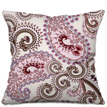 Lilac Brown Paisley Decorated Wavy Curls Pillows 61271299