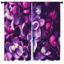 Lilac Flowers Background Window Curtains 108289994