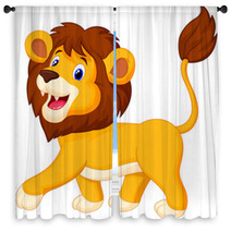 Lion Cartoon Walking Window Curtains 59256288