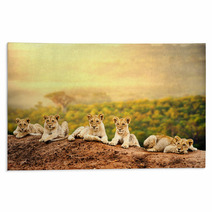 Lion Cubs Waiting Together. Rugs 62139842