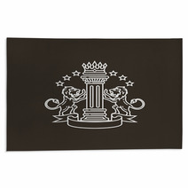 Lions And Pillar Line Logo Vector Rugs 111005347