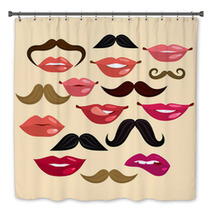 Lips And Mustaches Bath Decor 68036122