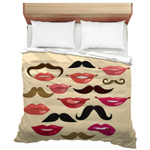Lips And Mustaches Bedding 68036122