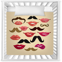 Lips And Mustaches Nursery Decor 68036122