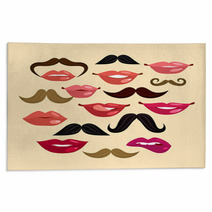 Lips And Mustaches Rugs 68036122