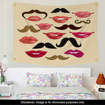 Lips And Mustaches Wall Art 68036122