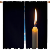 Lit Candles Window Curtains 56509154