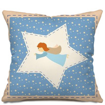 Little Blue Angel - Vector Pillows 34956285