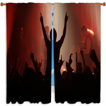 Live Concert - The Band And The Crowd Window Curtains 5510229
