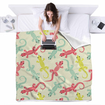 Lizards Seamless Pattern Blankets 65132397