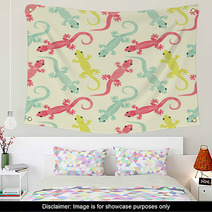 Lizards Seamless Pattern Wall Art 65132397