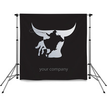 Logo Cowboy On Black Background # Vector Backdrops 30400143