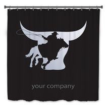 Logo Cowboy On Black Background # Vector Bath Decor 30400143