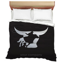 Logo Cowboy On Black Background # Vector Bedding 30400143