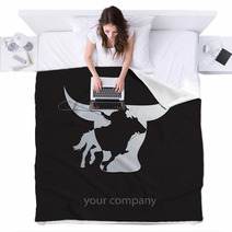 Logo Cowboy On Black Background # Vector Blankets 30400143