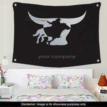 Logo Cowboy On Black Background # Vector Wall Art 30400143