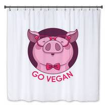 Logo Pig Hipster Color Go Vegan Bath Decor 103326685