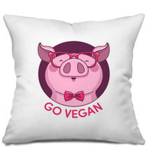 Logo Pig Hipster Color Go Vegan Pillows 103326685